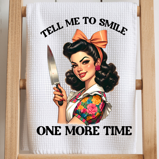 Kökshandduk Tell Me To Smile